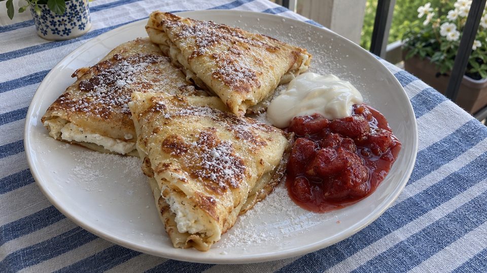 Naleśniki z serem, a traditional Polish dessert