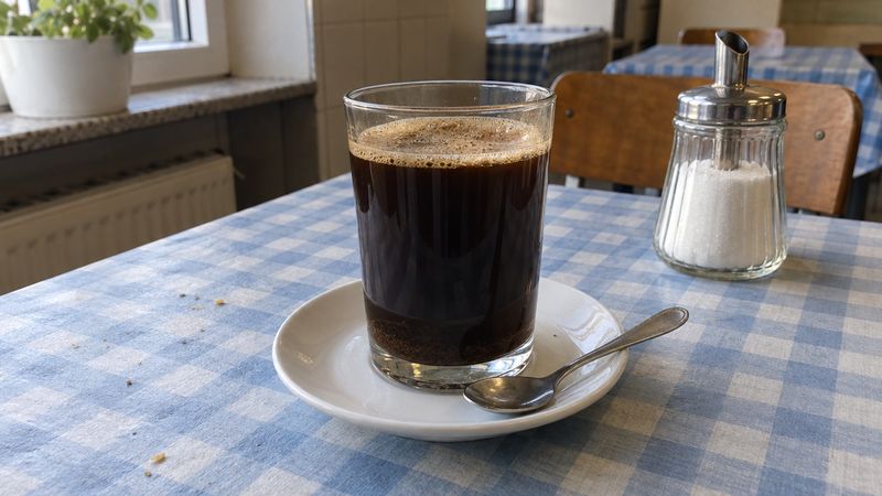 Kawa czarna served in a Polish milk bar