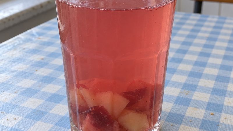 Kompot served in a Polish milk bar