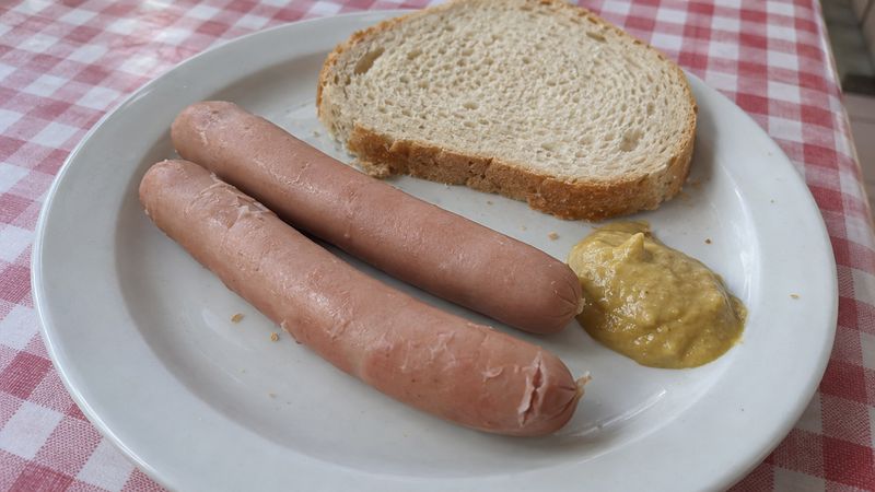 Parówki served in a Polish milk bar