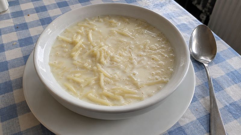 Zupa mleczna served in a Polish milk bar